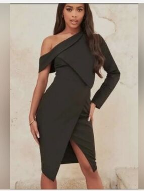 LAVISH ALICE One Shoulder Bardot Neck Asymmetric DRESS Sz 8